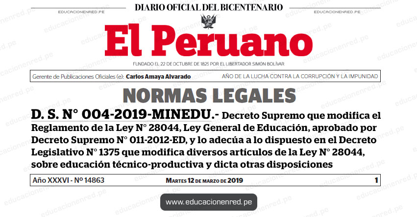 Decreto Supremo Nº 004-2019: Que aprueba el Reglamento de la Ley que Declara de Interés Nacional y Preferente Atención el Tratamiento de Personas que Padecen Enfermedades Raras o Huérfanas (En espera la reglamentación de la Ley Modificada